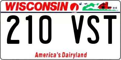 WI license plate 210VST