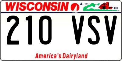 WI license plate 210VSV