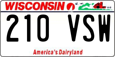 WI license plate 210VSW