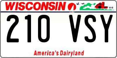 WI license plate 210VSY