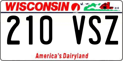 WI license plate 210VSZ