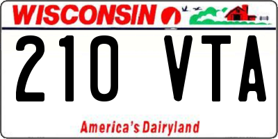 WI license plate 210VTA