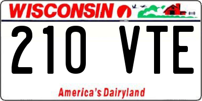 WI license plate 210VTE