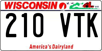 WI license plate 210VTK