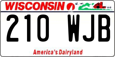 WI license plate 210WJB
