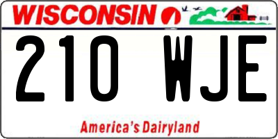 WI license plate 210WJE