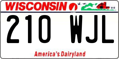 WI license plate 210WJL