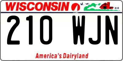 WI license plate 210WJN