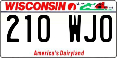 WI license plate 210WJO
