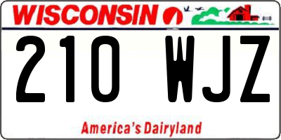 WI license plate 210WJZ