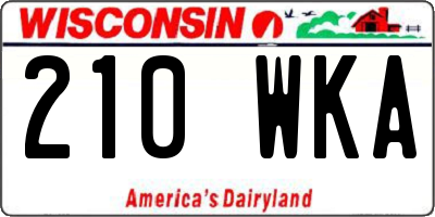 WI license plate 210WKA