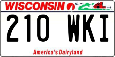 WI license plate 210WKI