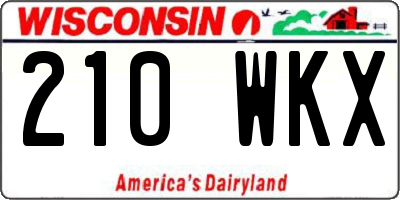 WI license plate 210WKX