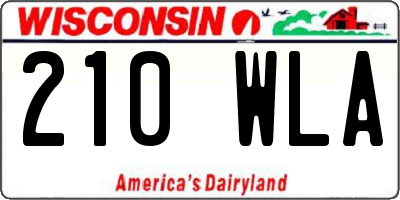 WI license plate 210WLA