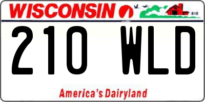 WI license plate 210WLD
