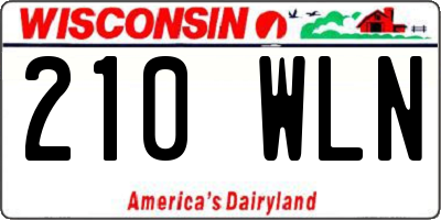 WI license plate 210WLN