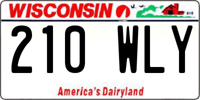WI license plate 210WLY