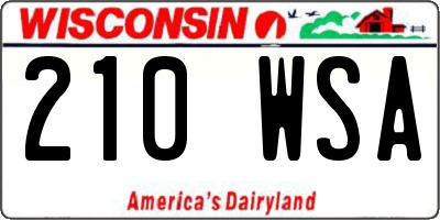 WI license plate 210WSA