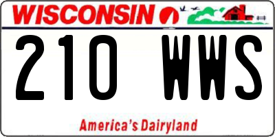 WI license plate 210WWS