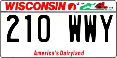 WI license plate 210WWY