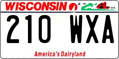 WI license plate 210WXA