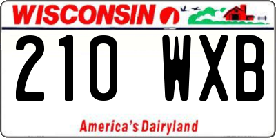 WI license plate 210WXB