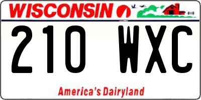 WI license plate 210WXC