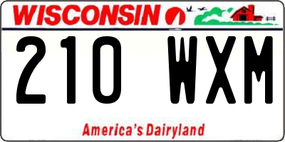 WI license plate 210WXM