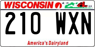 WI license plate 210WXN