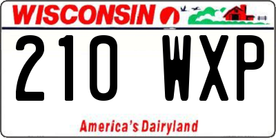 WI license plate 210WXP