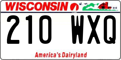 WI license plate 210WXQ