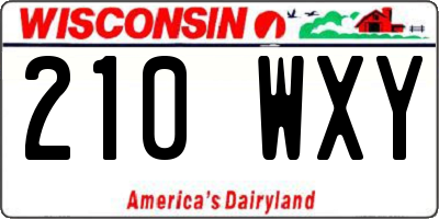 WI license plate 210WXY