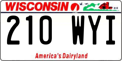 WI license plate 210WYI