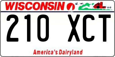 WI license plate 210XCT