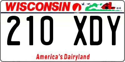 WI license plate 210XDY
