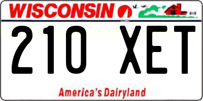 WI license plate 210XET