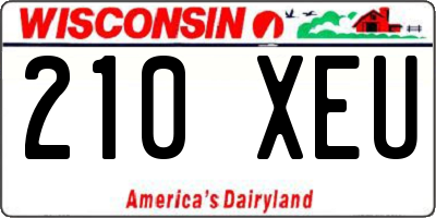 WI license plate 210XEU