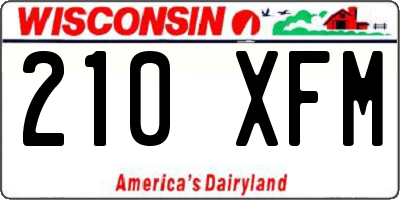WI license plate 210XFM