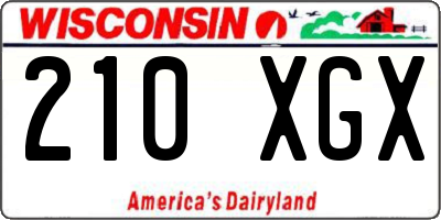 WI license plate 210XGX