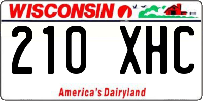 WI license plate 210XHC