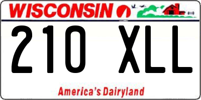 WI license plate 210XLL