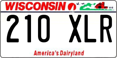 WI license plate 210XLR