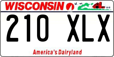 WI license plate 210XLX