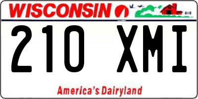 WI license plate 210XMI