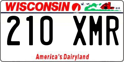 WI license plate 210XMR