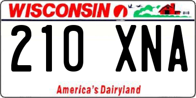 WI license plate 210XNA
