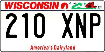 WI license plate 210XNP