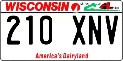WI license plate 210XNV