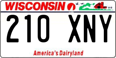WI license plate 210XNY