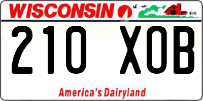 WI license plate 210XOB